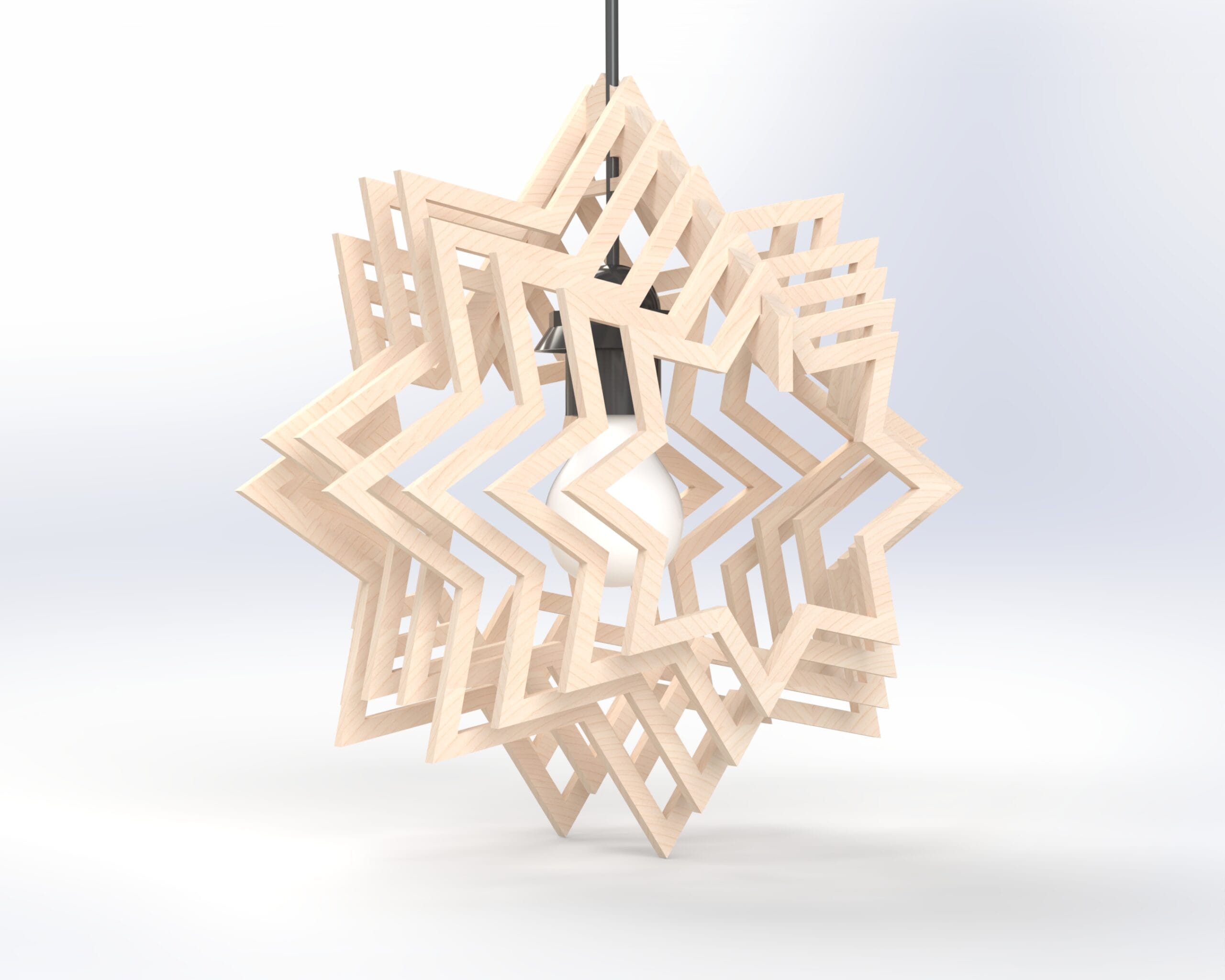 Luster „zvezda” – ručno izrađen drveni proizvod