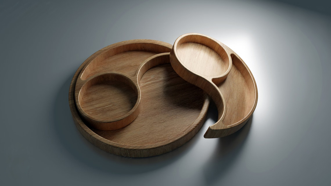 yin-yang-tray Jin-Jang puzzle činija 3 in 1 - Image 1